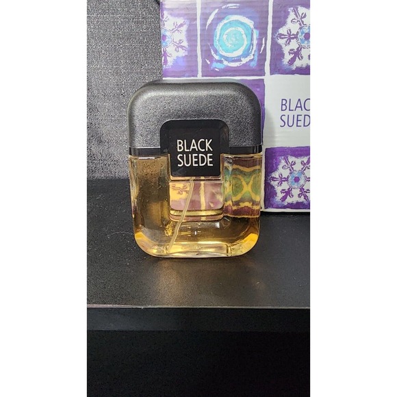 Avon Black Suede Cologne 3.4fl. oz. Gift Box 2001 Nos Black Vinyl Agenda RARE - Picture 2 of 6